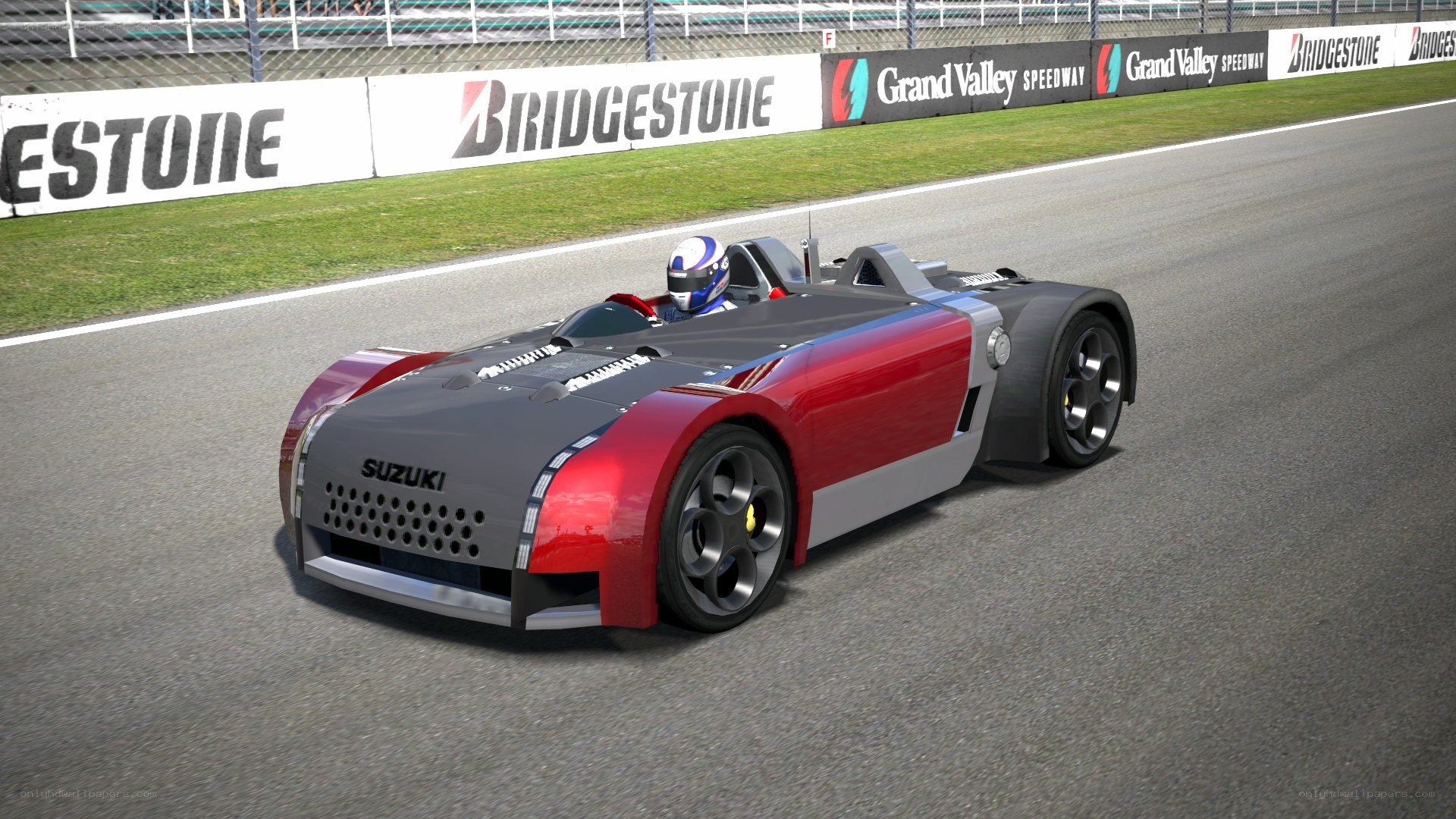 Suzuki race car on track