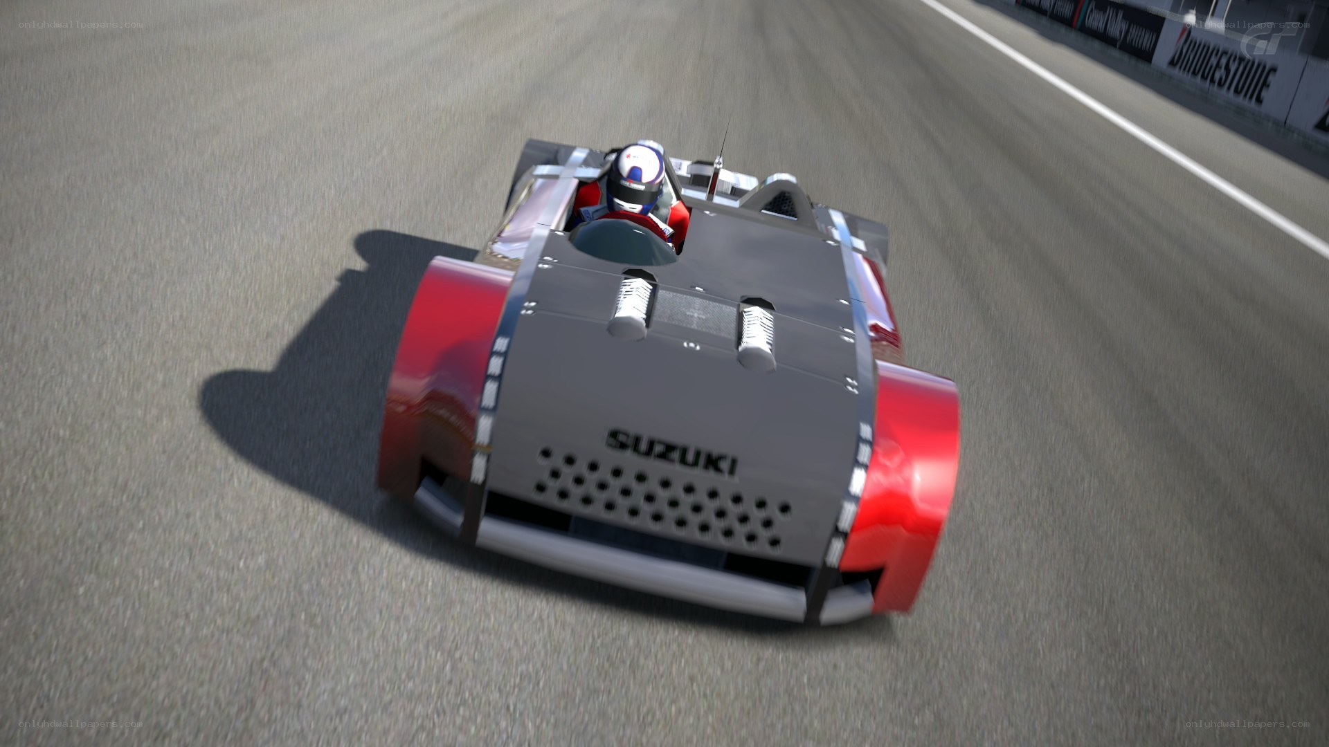 Suzuki race car on track