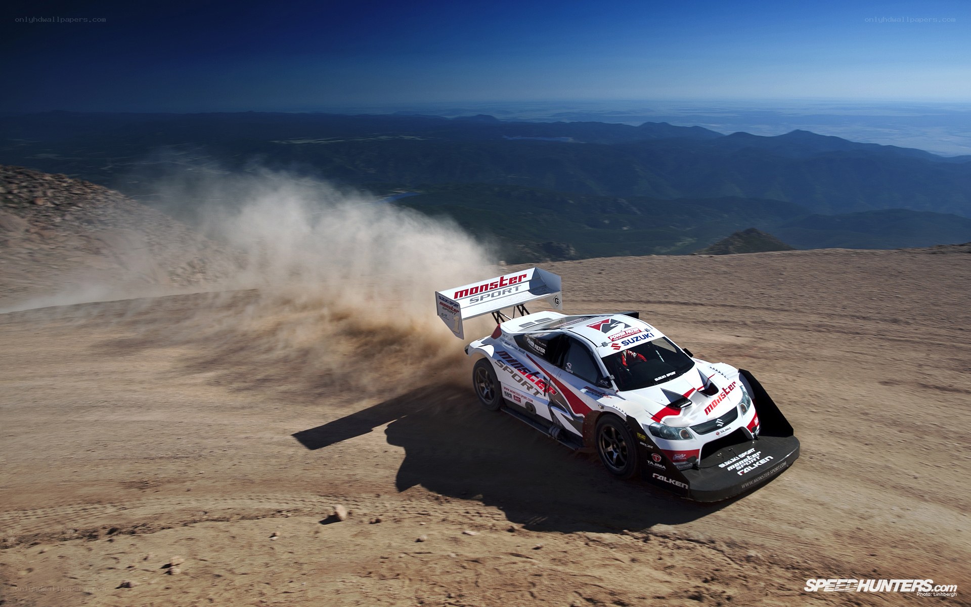 Suzuki rally car on mountain