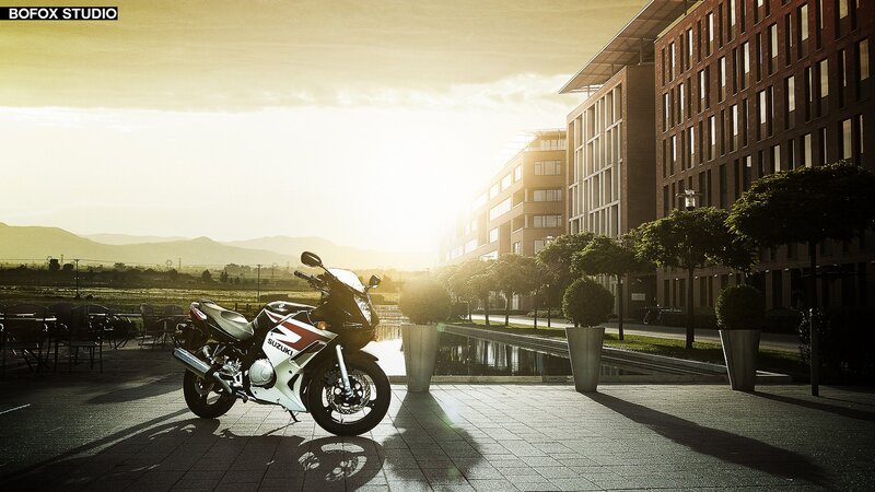 Suzuki Sport Motorcycle — Brown