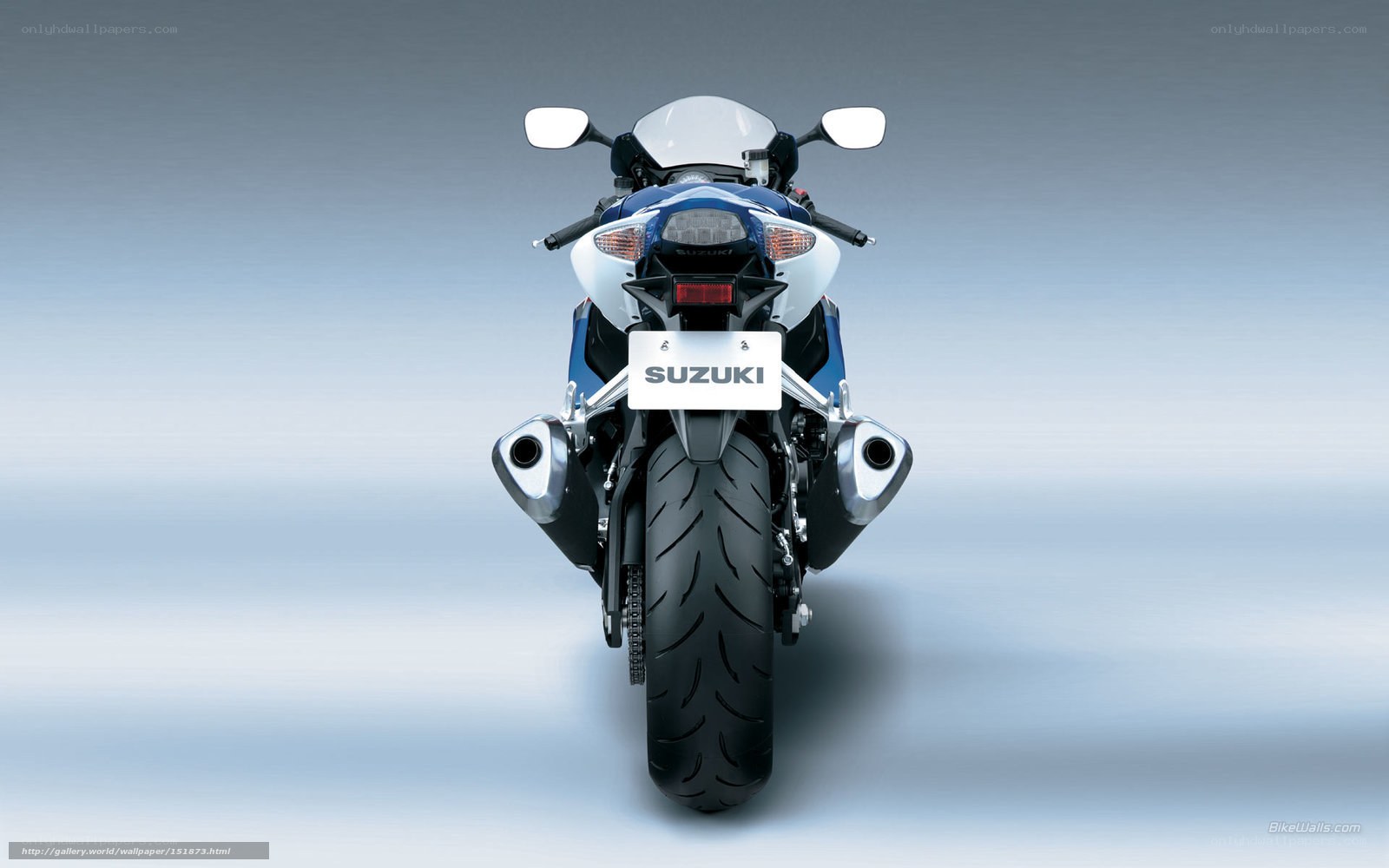 Suzuki sport motorcycle rear view