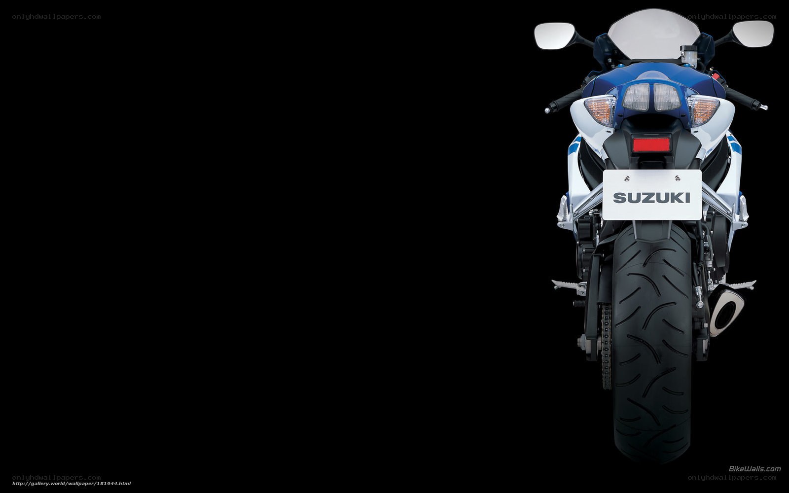 Suzuki sport motorcycle rear view