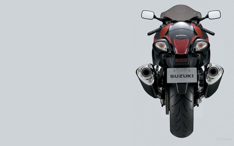 Suzuki sport motorcycle rear view