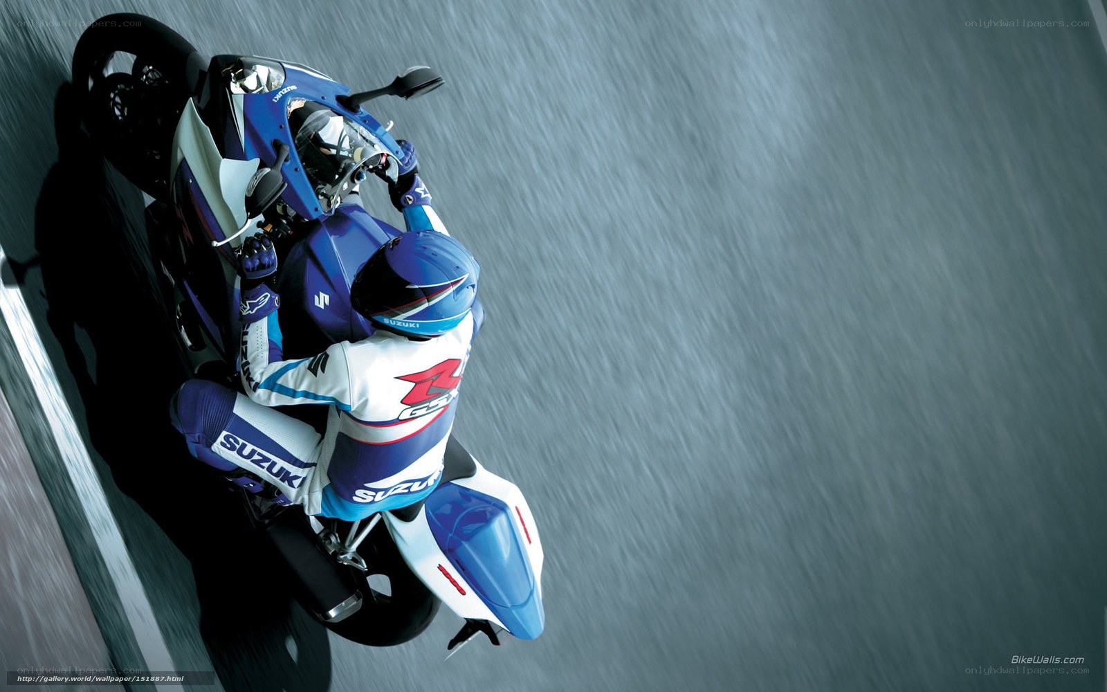 Suzuki sportbike on racetrack