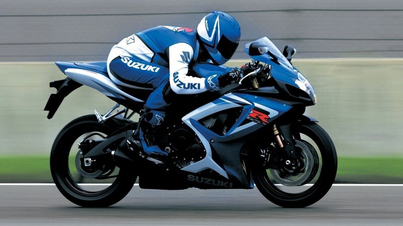 Suzuki sportbike on racetrack
