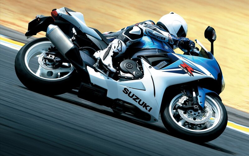 Suzuki sportbike on track
