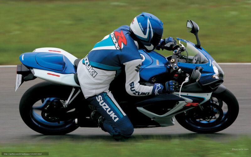 Suzuki sportbike on track