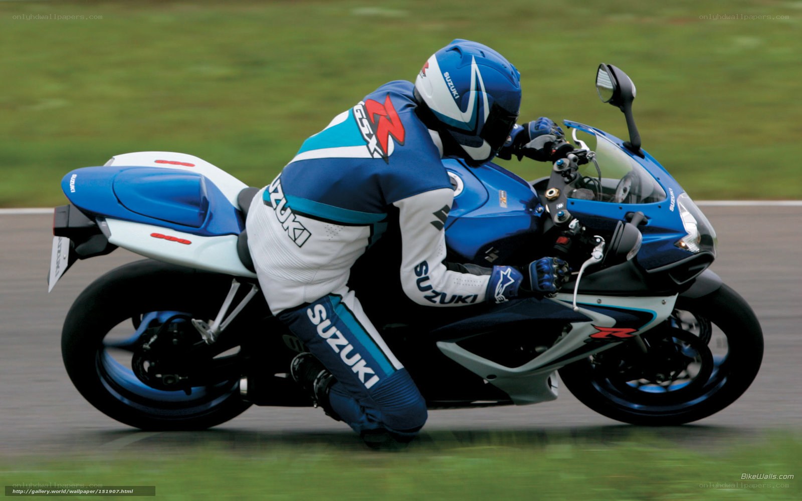 Suzuki sportbike on track