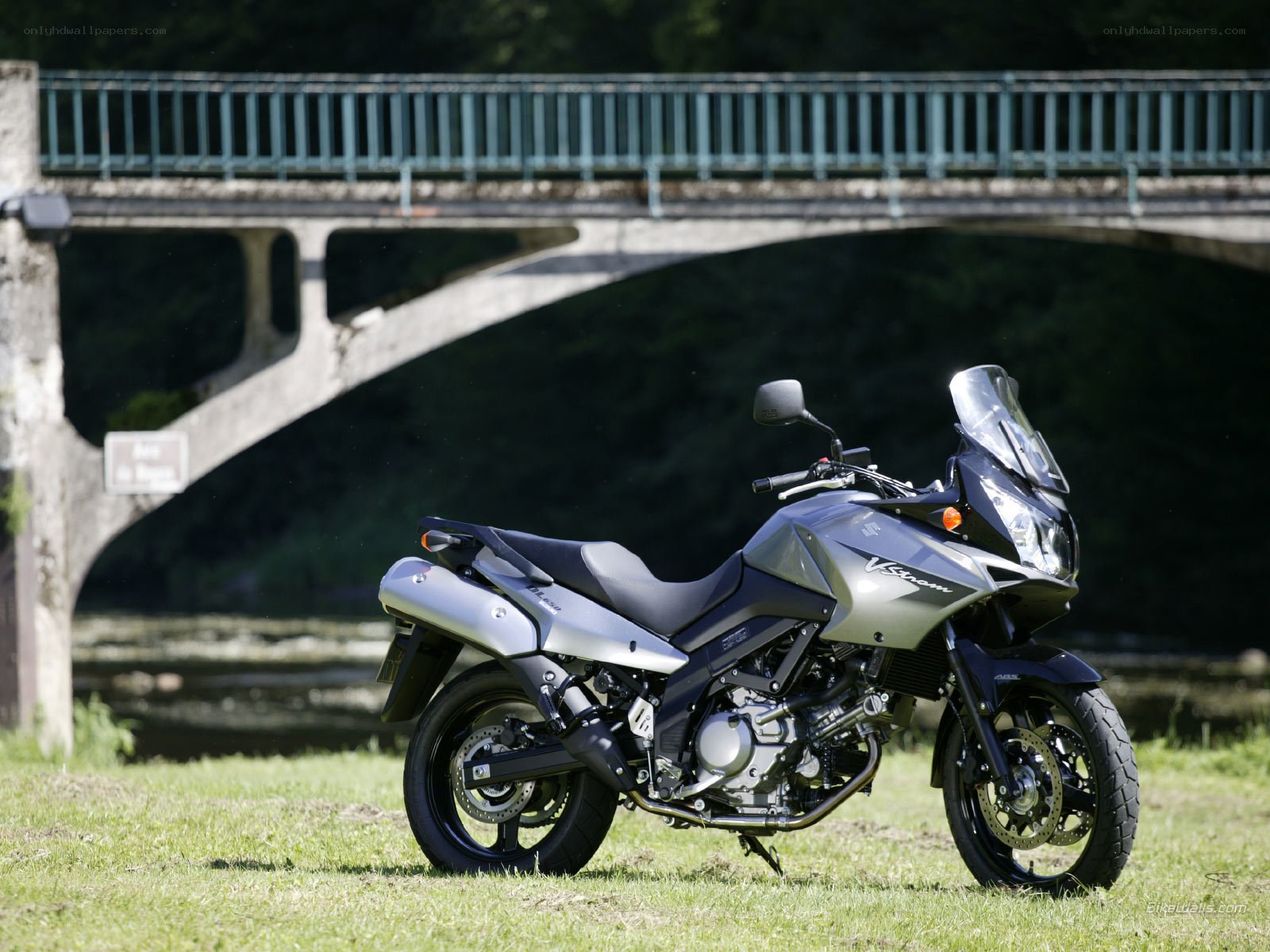 Suzuki V-Strom motorcycle on grass