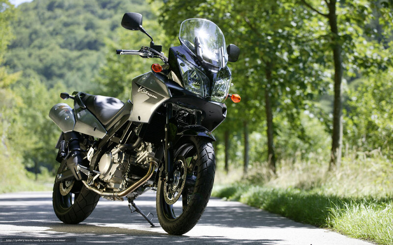 Suzuki V-Strom motorcycle on road