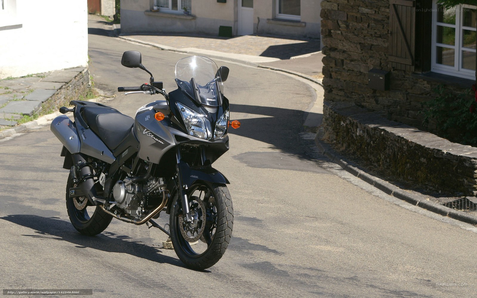 Suzuki V-Strom motorcycle on street