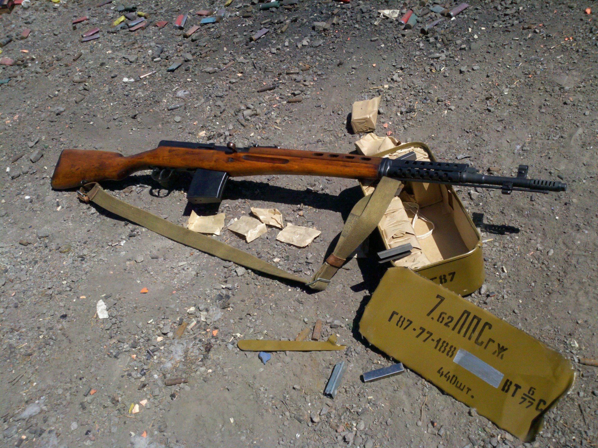 SVD rifle with ammunition