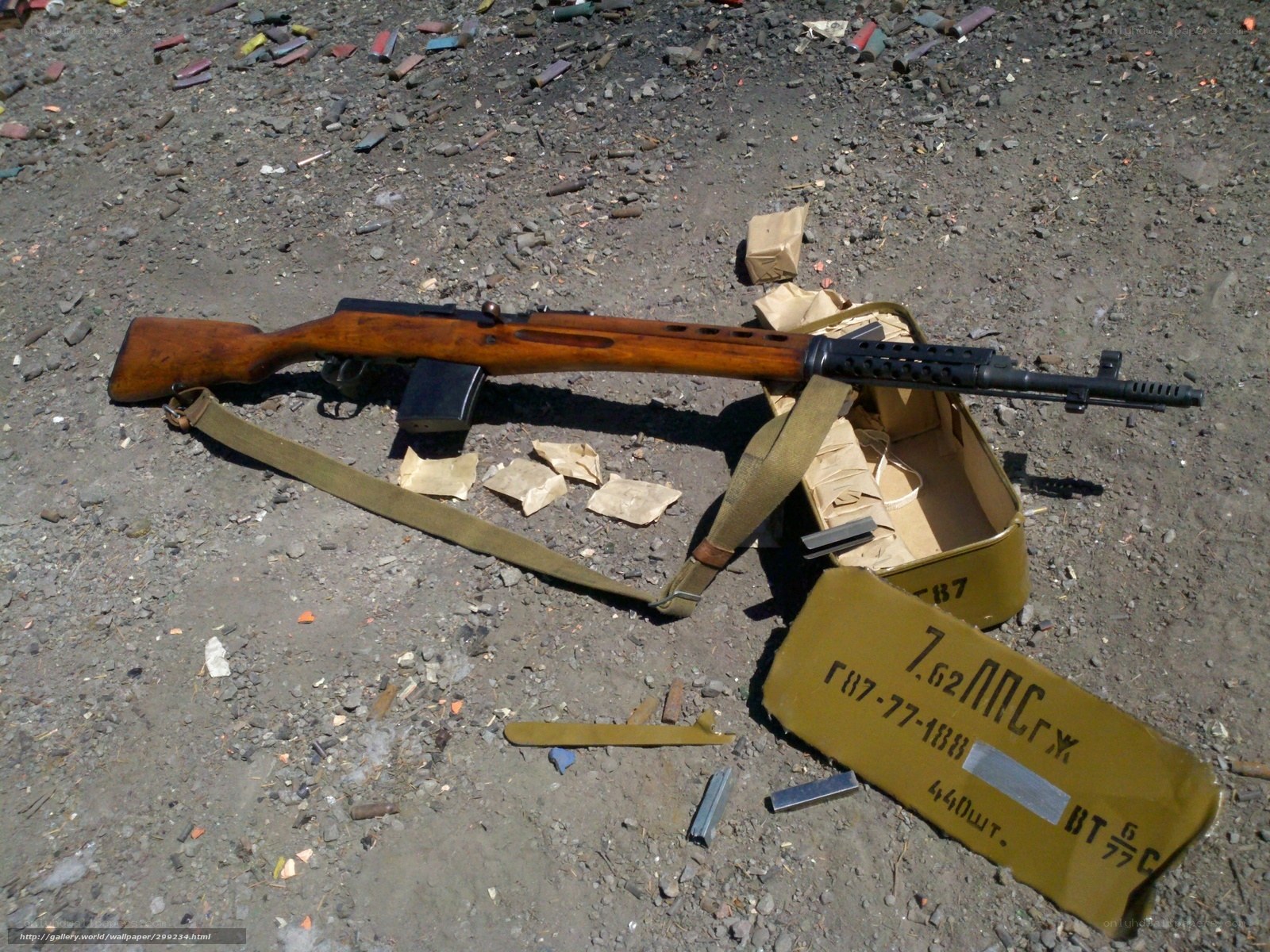 SVD rifle with ammunition