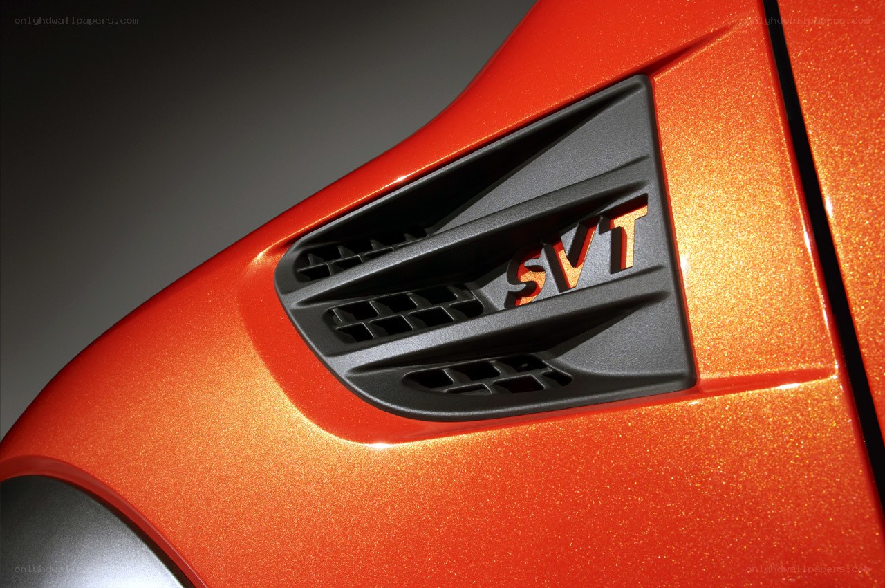 SVT badge on orange car