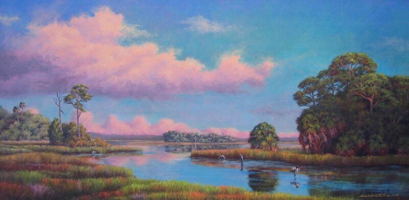 Swamp Landscape with Birds