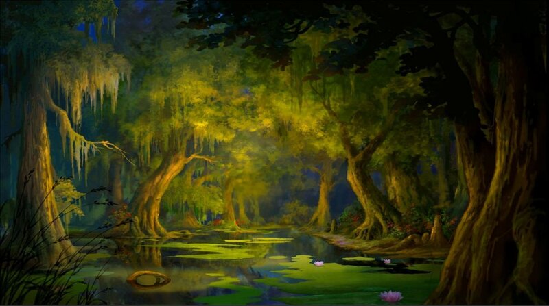 Swamp with Lily Pads — Green