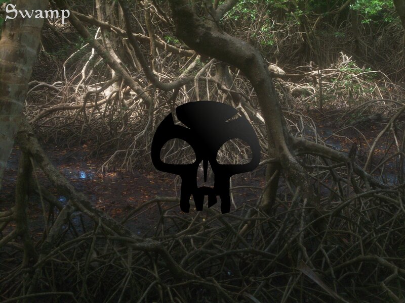 Swamp with skull logo