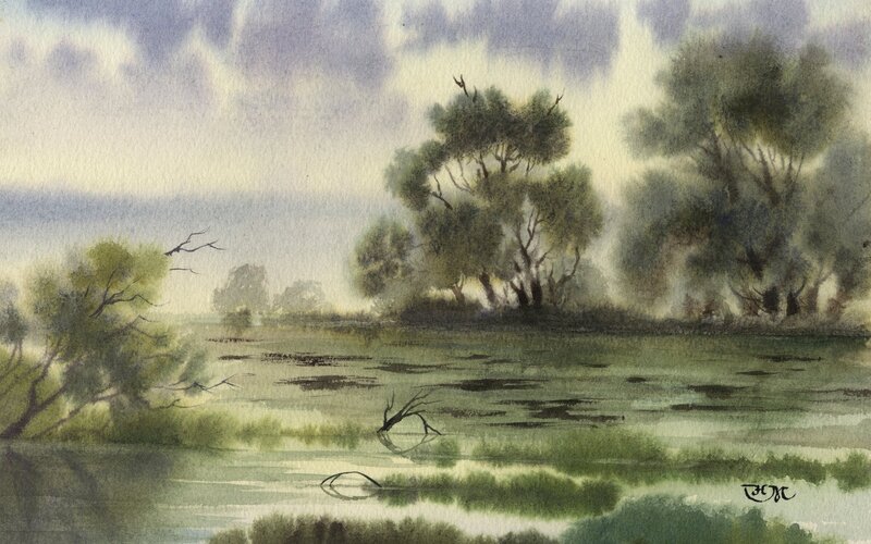 Swamp with Trees — Green