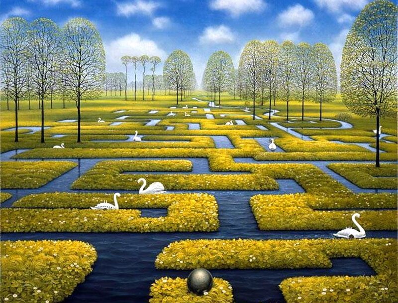 Swan maze garden
