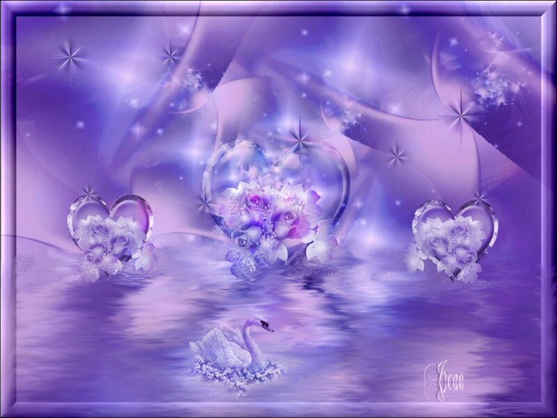 Swan on Purple Water