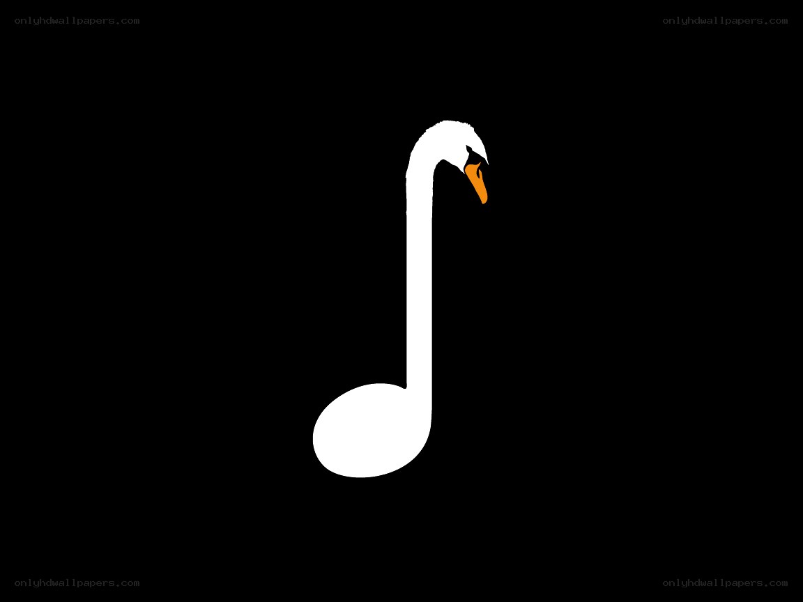 swan shaped as a musical note