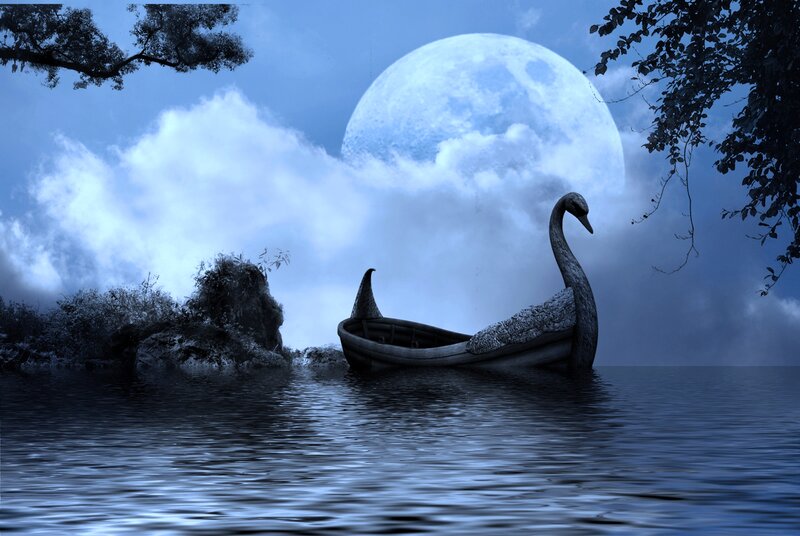 Swan-shaped Boat — Blue