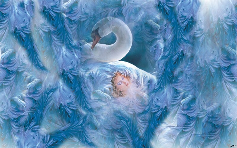 Swan with Sleeping Woman