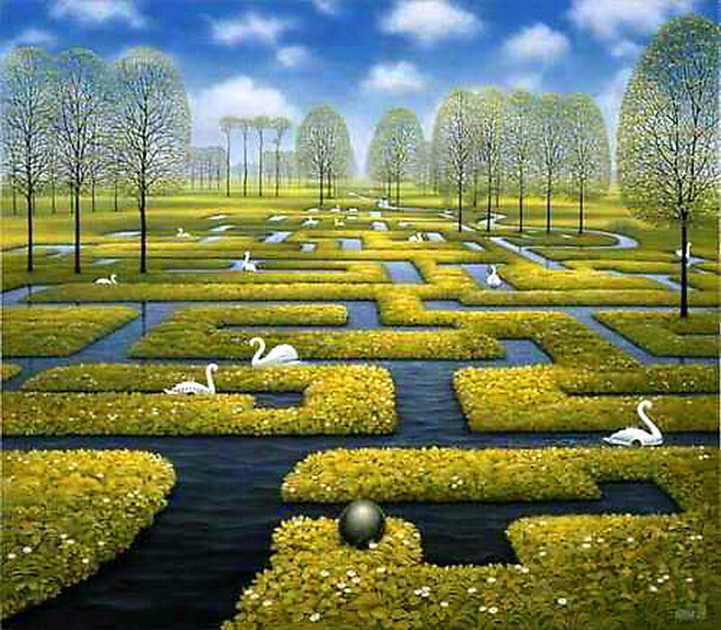Swans in a Maze
