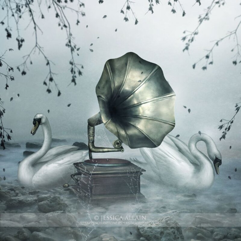 Swans with Gramophone