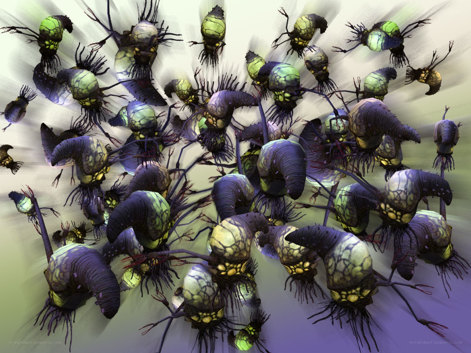 swarm of alien creatures