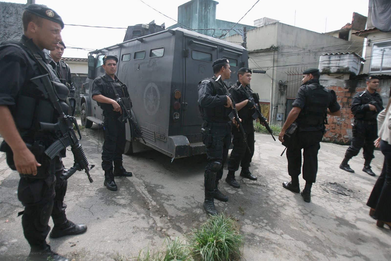 SWAT team in urban operation