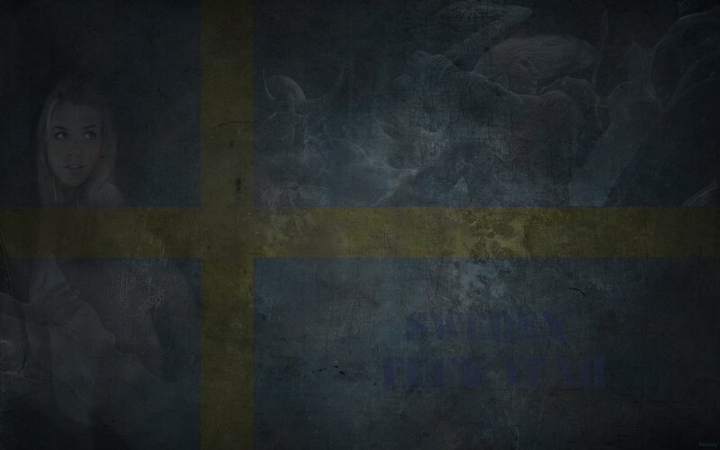 Sweden flag with text overlay