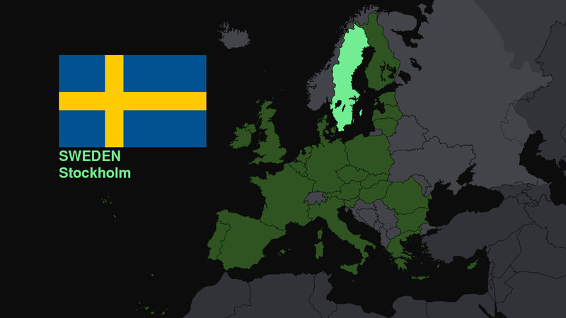 Sweden on European map