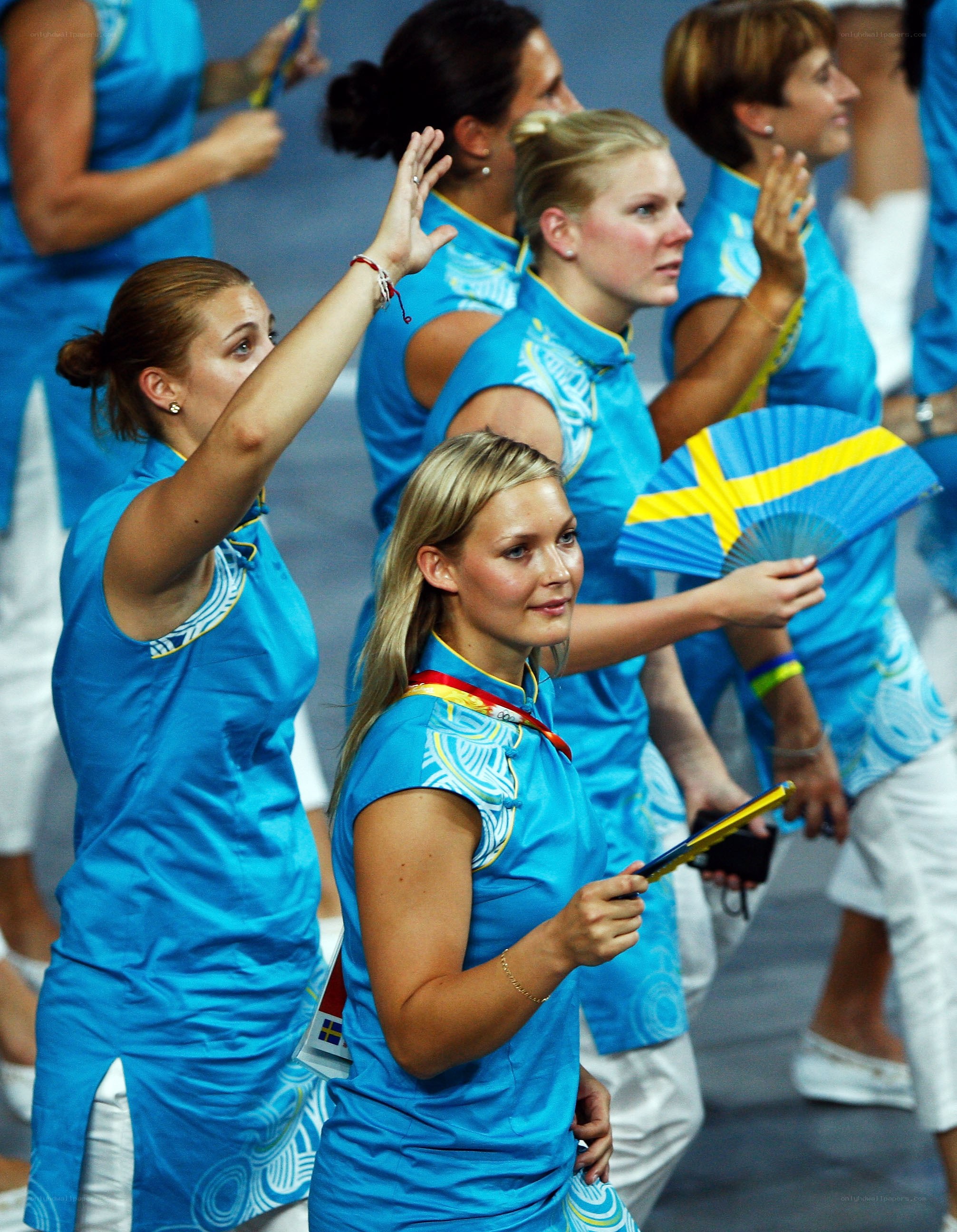 Swedish athletes at ceremony