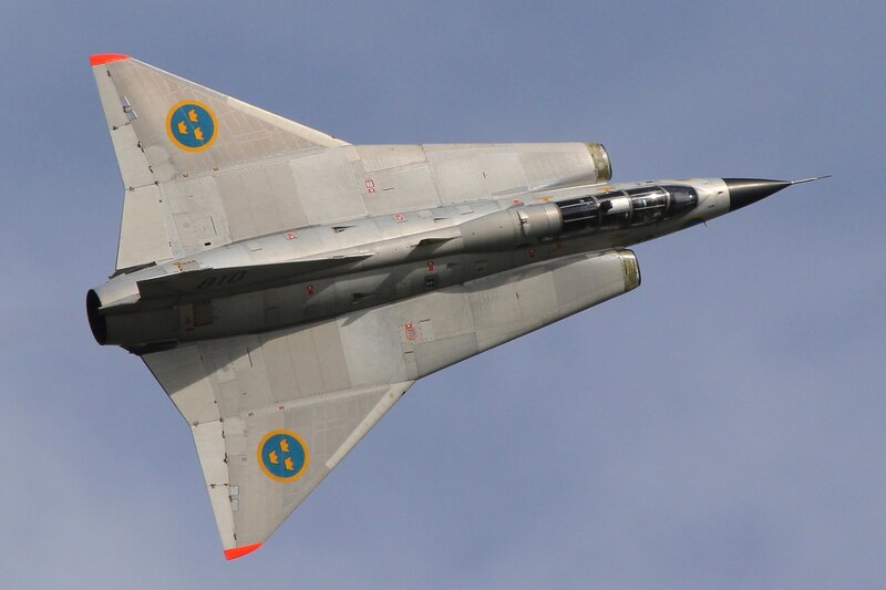Swedish Fighter Jet — Gray, Dynamic, Photograph