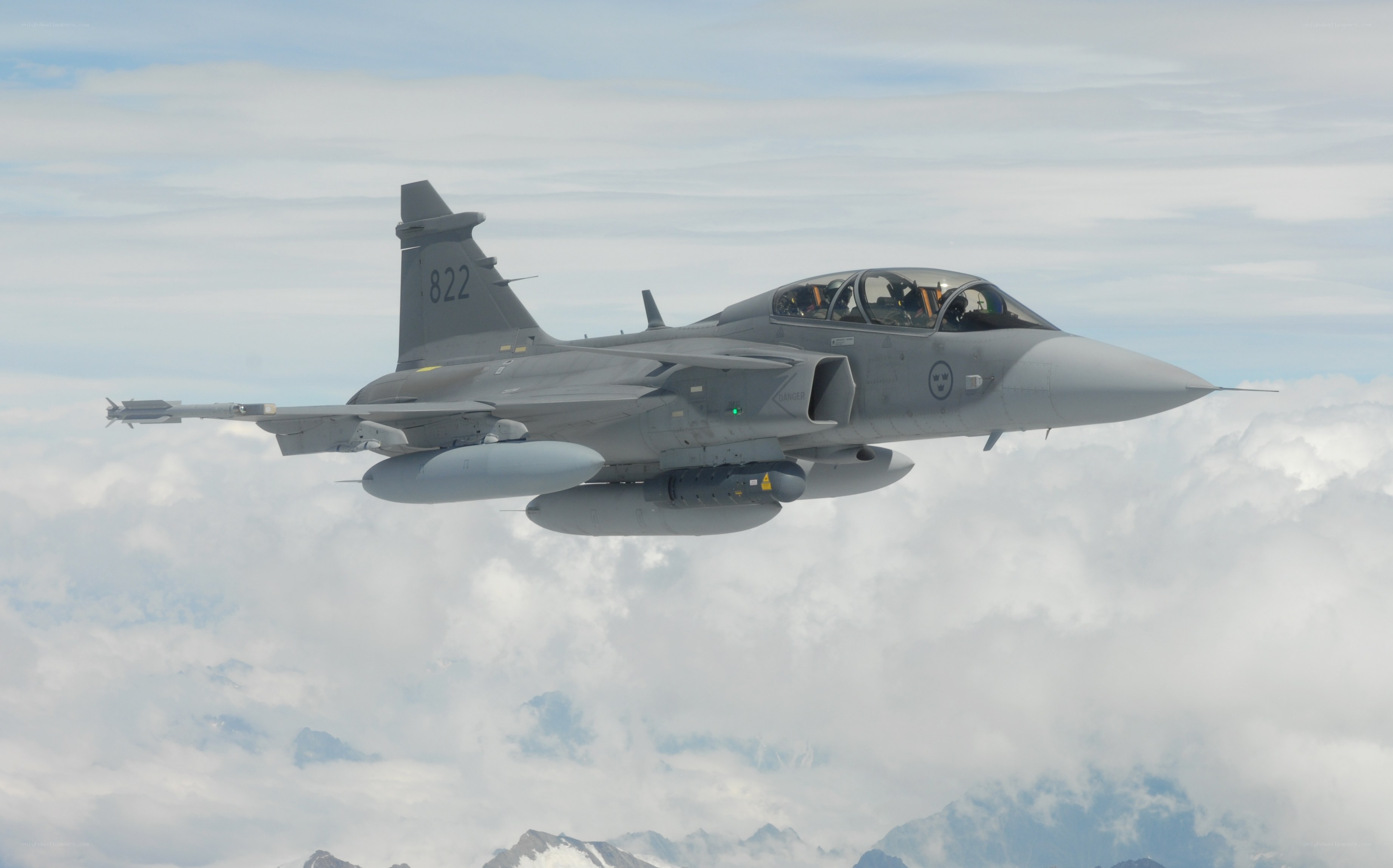 Swedish fighter jet in flight