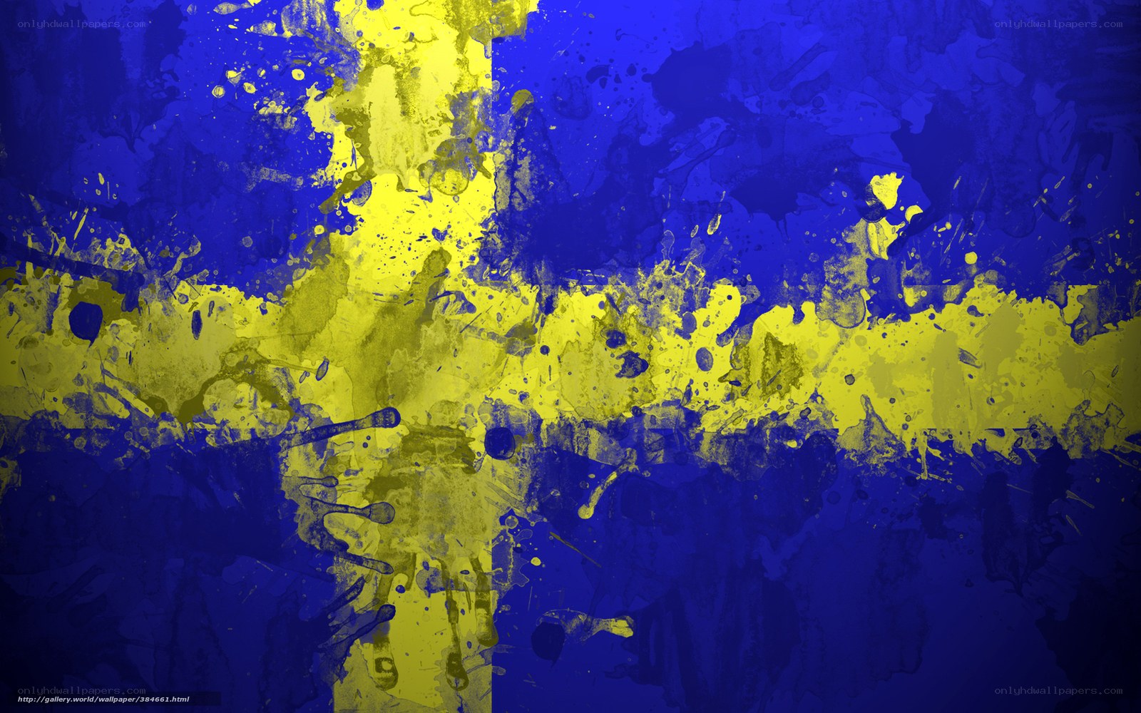 Swedish flag abstract art