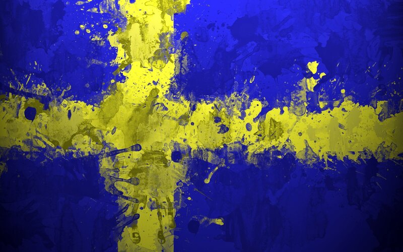 Swedish Flag Splatter