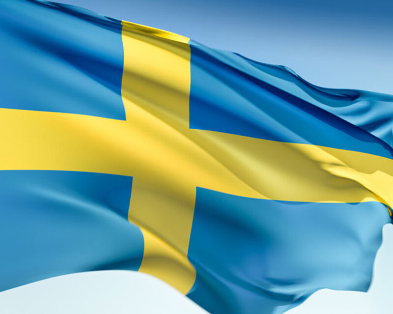 Swedish Flag Waving — Blue