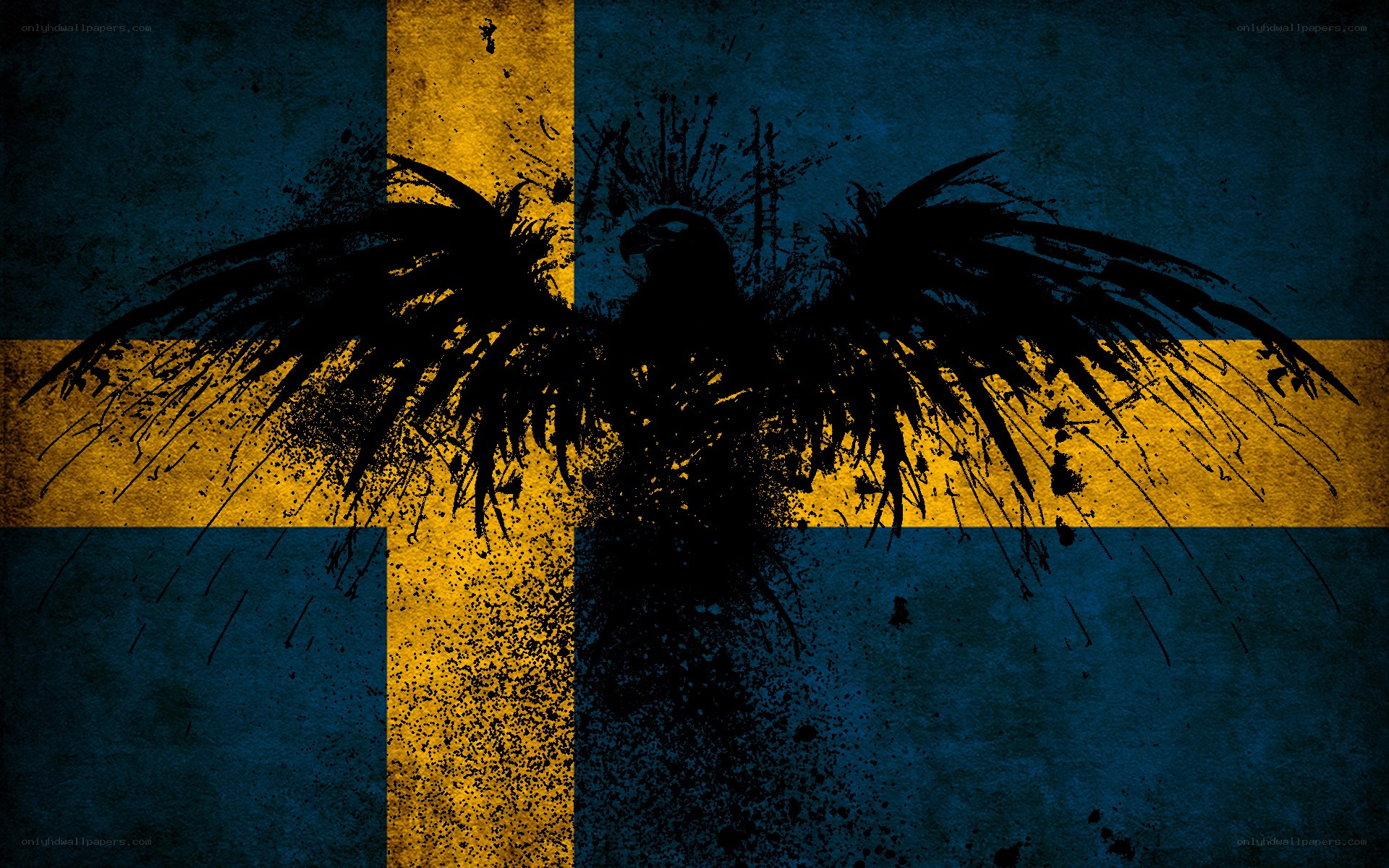Swedish flag with eagle design