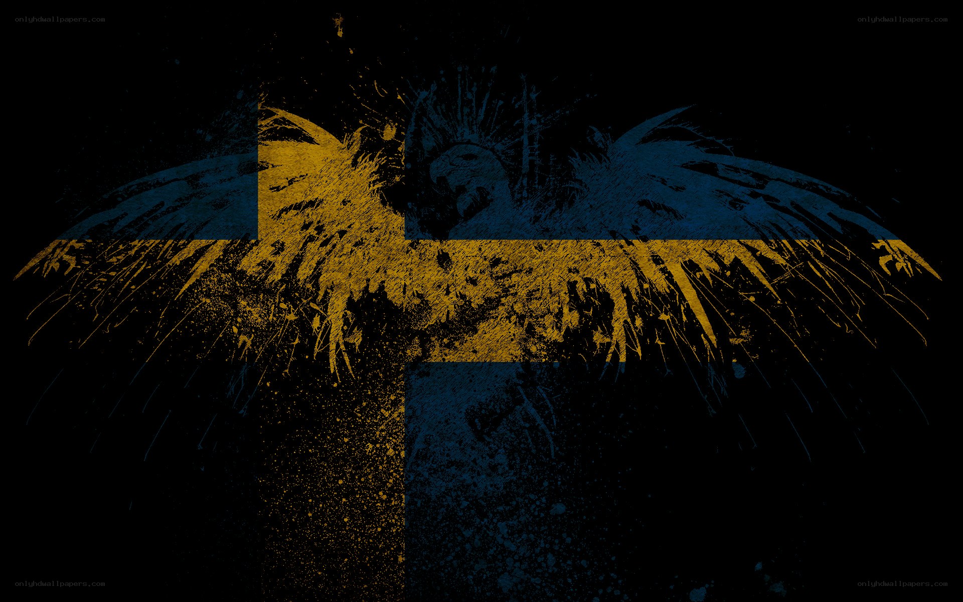 Swedish flag with grunge texture