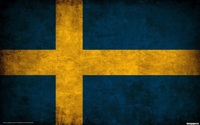 Swedish flag with grunge texture