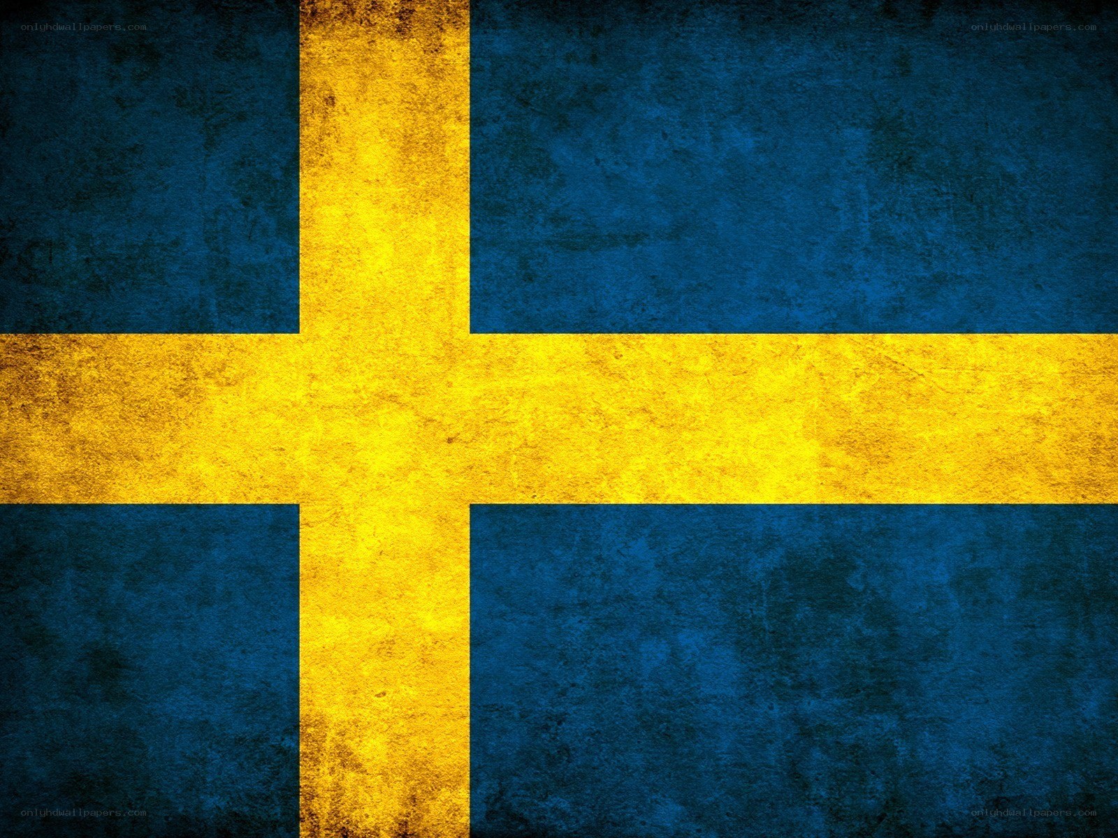 Swedish flag with grunge texture