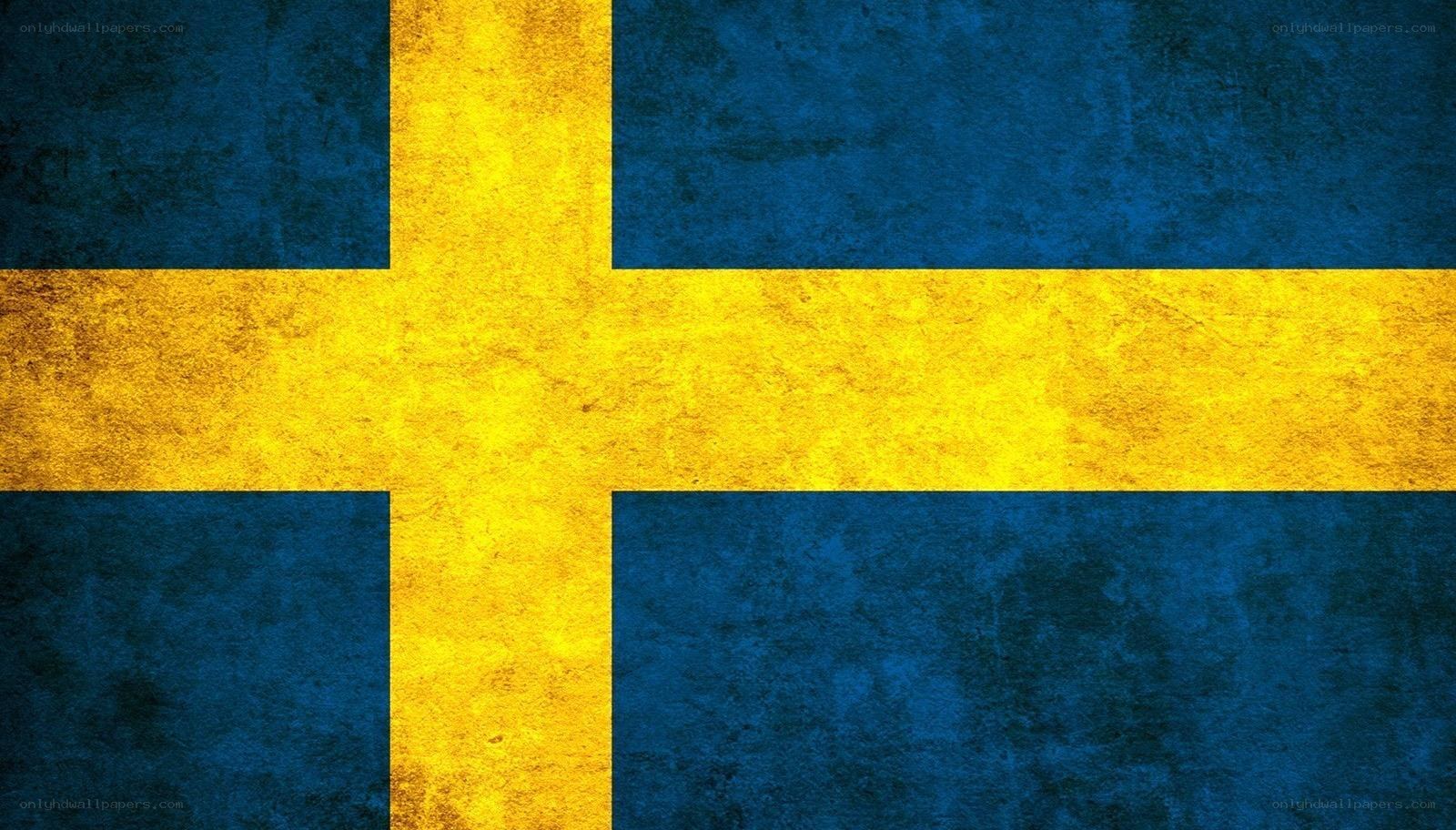 Swedish flag with grunge texture
