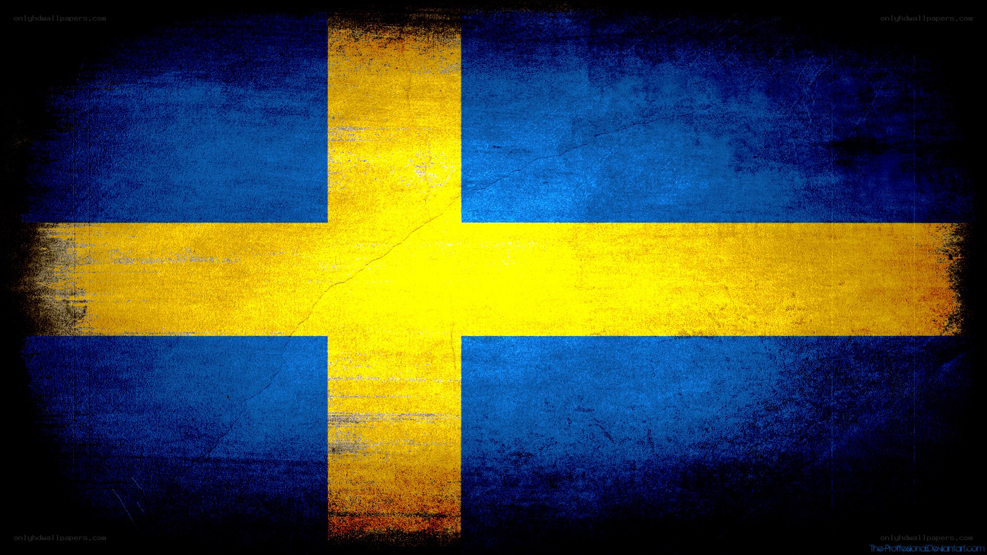 Swedish flag with grunge texture