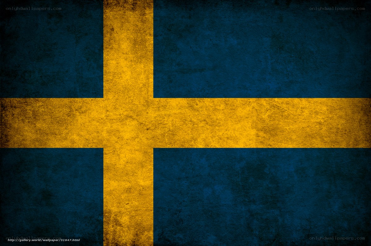 Swedish flag with grunge texture