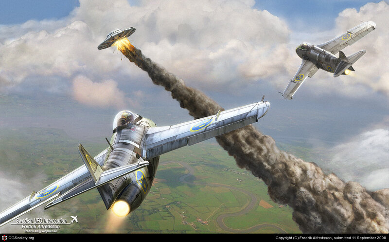Swedish Jet Intercepting UFO