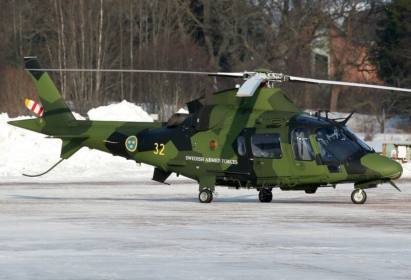 Swedish military helicopter on ice
