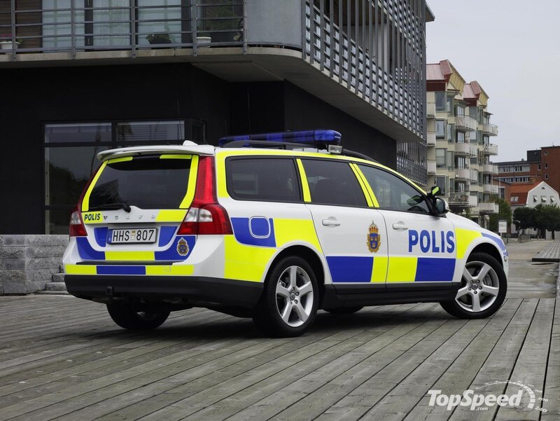 Swedish police car on dock