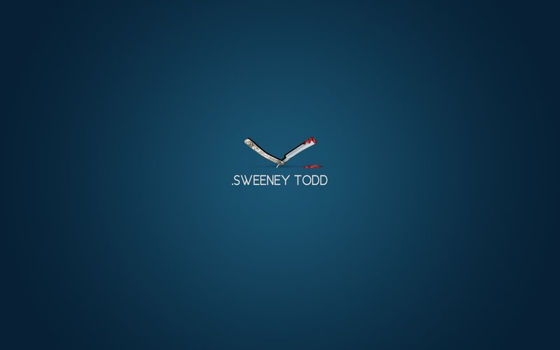 Sweeney Todd logo with razor